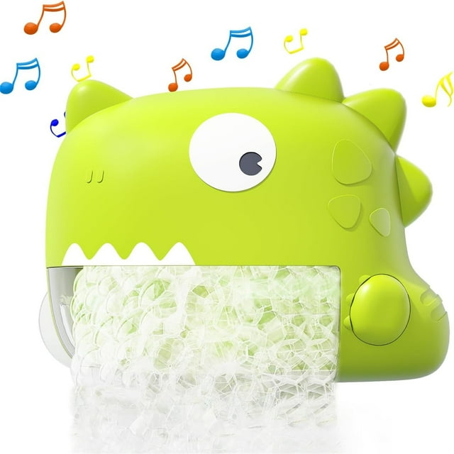Diversión en la hora del baño del bebé con el juguete musical Dino Bubble Maker para bebés y niños pequeños