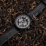 BENYAR Mens Quartz Watches Chronograph Leather Sports 42mm Wrist Watch for Men Casual Design Wristwatch