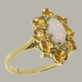 thumbnail image 2 of LBG British Made 10k Yellow Gold Natural Opal & Citrine Womens Promise Ring - 33 size options - Size 4.5, 2 of 6
