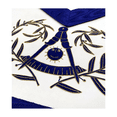 thumbnail image 2 of Past Master Blue Lodge Apron – Blue Velvet with Bullion Blue & Gold Hand Embroidery, Masonic Regalia with Adjustable Belt, 2 of 3