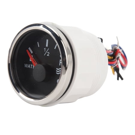 Rupoun Universal 52mm Water Level Gauge Indicator E-1/2-F with Colorful Backlight 240-33 Ohms DC 9-32V for RV Yacht Marine Fishing Boat Black Dial Silver Cover Replacement