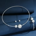 thumbnail image 3 of Faty-T Pearl Choker Necklace Set Bridal Wedding Jewelry Sets for Women and Brides, 3 of 7
