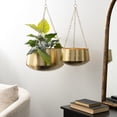 thumbnail image 2 of DecMode 5", 7"H Round Gold Metal Hanging Dome Wall Planter with Chain (2 Count), 2 of 16