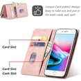 thumbnail image 3 of Wallet Case for iPhone 7 Plus iPhone 8 Plus, Premium Vintage PU Leather Case Frosted Wallet Flip Cover Card Slots Magnetic Closure Kickstand Folio Shockproof Protective Case - Pink, 3 of 15