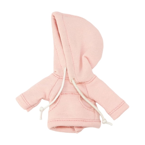 Sudadera con capucha de tela para muñecas de 1 a 12 pulgadas Rosa