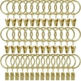 thumbnail image 1 of 40 Pack Gold Curtain Rings with Clips, Curtain Hooks Hangers Clip Rings for Hanging Drapes Bows Hat, Drapery Rings 1.26 in I D, Fits up to 1 in Diameter Curtain Rod., 1 of 5