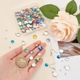 thumbnail image 3 of 1box Flat Round with Fish Scale Dangle Earring Making Kits Including Resin Cabochons 304 Stainless Steel Cabochon Settings & Earring Hooks Stainless Steel color 494pcs/box, 3 of 6