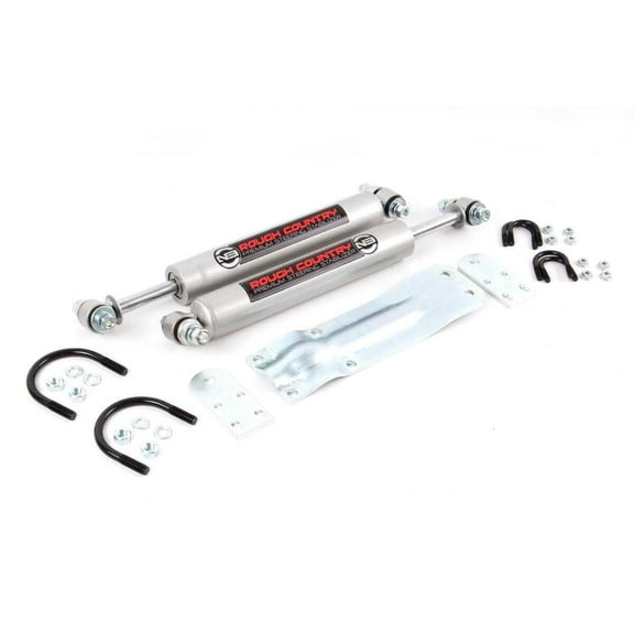 Rough Country N3 Dual Steering Stabilizer for 69-87 Chevy/GMC C10/K10 - 8735630 Fits select: 1969-1980 CHEVROLET C10, 1969-1986 CHEVROLET K10