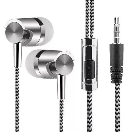 Braided Headphones Earphones Wired Earbuds 3.5mm Jack Universal AU Z8F2
