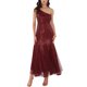 thumbnail image 1 of INSPIRE CHIC Vestido de cóctel de lentejuelas para mujer Maxi de un hombro sirena para prom y bodas en color burdeos, 1 of 6