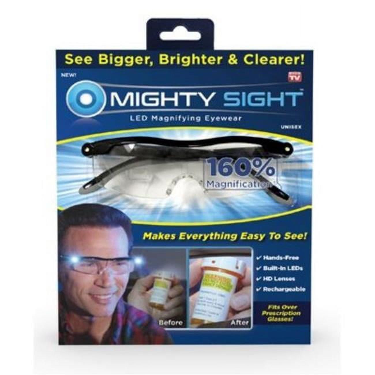 Mighty Sight LED Magnifying Eyewear, Fits Over Prescription Glasses