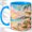 Blue, variant on Tropical Beach Accent Mug, 11oz Ceramic Coffee Cup for Beach Lovers