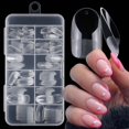 thumbnail image 1 of Uñas postizas LuckForever 240 piezas, tips ovalados cortos transparentes, 1 of 1