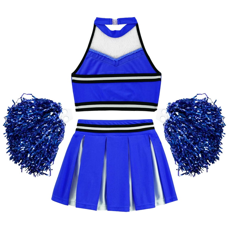 Costume cheerleader d'Halloween et pompons