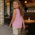 thumbnail image 6 of hengsof Girls Tank Tops Fashion Striped Print Sleeveless Shirts Basic Crew Neck Tees Summer Casual Top for Kids, 6 of 8