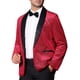 thumbnail image 4 of CHAQUETA DE TRAJE CHIC PARA HOMBRE CON SOLAPA DE CHAL Y UN BOTÓN, TEJIDO METÁLICO BRILLANTE, BLAZERS XL BURDEOS, 4 of 5