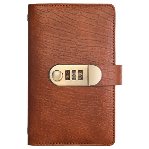 Clearance Under $5 | Password Lock Savings Challenge Planner Book, Portable Budget Tracking Notebook With Transparent Inner Storage Pages For Household Money Management(Coffee)