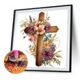 thumbnail image 2 of Cuadros Decorativos 5D bricolaje taladro redondo completo diamante pintura flor Cruz Kit decoración del hogar (sz3669) Wdftyju de costura negro 4 estilos, 2 of 9