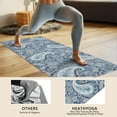 thumbnail image 4 of Blue Pioneer Flower and Paisley Pattern (3) Hot Yoga Mat Towel Non Slip for Hot Yoga - Quick-Drying Yoga Mat Cover with 4 Corner Pockets with Travel Bag - Hot Yoga Towel Non Slip 70"x26", 4 of 6