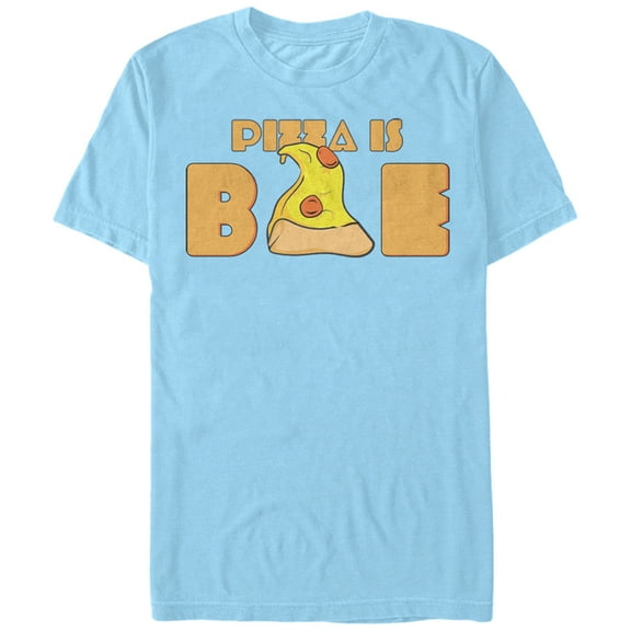 Men's Lost Gods Pizza is Bae Slice  Graphic Tee Light Blue 2X Large