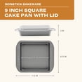 thumbnail image 2 of Farberware Bakeware 9in Nonstick Square Cake Pan with Lid, Gray, 2 of 8