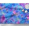 thumbnail image 2 of Soimoi Blue Georgette Viscose Fabric Leopard Animal Skin Fabric Prints By Yard 42 Inch Wide, 2 of 3
