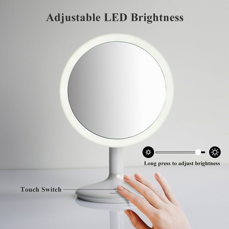 Rechargeable Lighted Makeup Mirror, TOUCHBEAUTY TB-1677 LED Lighted Vanity  Mirror with Lights TB1677 Dimmable 90 Degree Rotation Touch Screen, Light  Up Mirror for Travel, Portable Cosmetic Mirror 