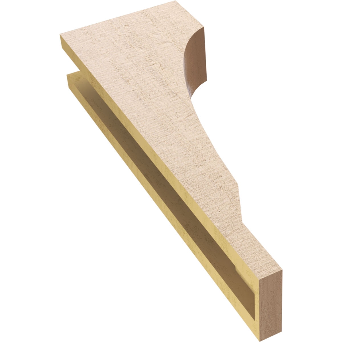 4"W x 8"D x 24"H Thin Moab Rough Cedar Woodgrain TimberThane Corbel, Primed Tan