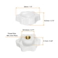 thumbnail image 2 of Uxcell 4 Pieces Star Knobs M6 Female Thread 38mm Head Non-Through Hole Clamping Handles Nuts White, 2 of 5