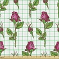 thumbnail image 2 of Floral Fabric by the Yard, Hand Drawn Inspired Roses in Spring Tones Illustration on Plain Background, Upholstery Fabric for Dining Chairs Home Decor Accents, Pink Pistachio Green by Ambesonne, 2 of 5