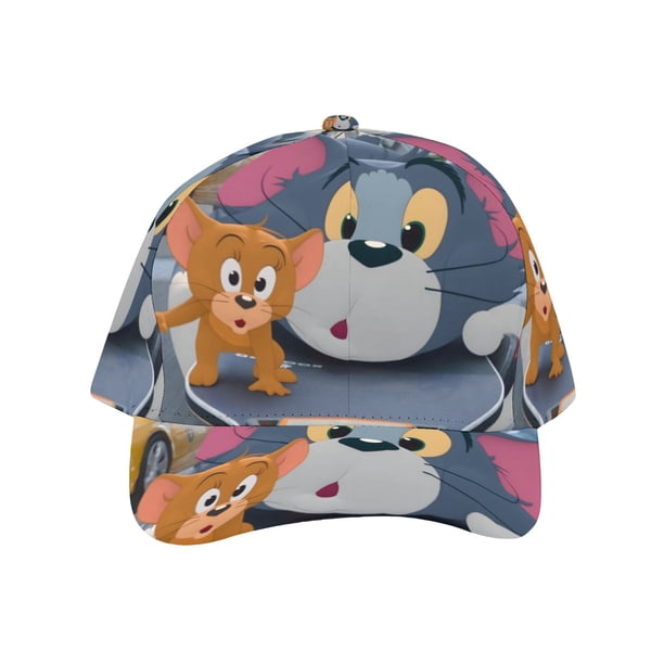 Tom y Jerry Gorra de Béisbol para Hombres, Mujeres y Niños, Gorra Clásica de Visera Plana, Gorra Hip Hop Trucker, Snapback Ajustable