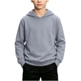 thumbnail image 3 of Kids Hooded Sweatshirt, Boys and Girls Pullover Hoodie Lightweight Long Sleeve Casual Hooded Top Classic Basic Hoodie with Drawstring and Ribbed Cuffs for Back to School Play Daily Fall Winter Wear, 3 of 10