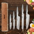 thumbnail image 5 of Hecef 11-Piece Kitchen Knife Set, Stonewashed Steel Ultra Sharp Japanese Knife with Roll Bag, 5 of 13