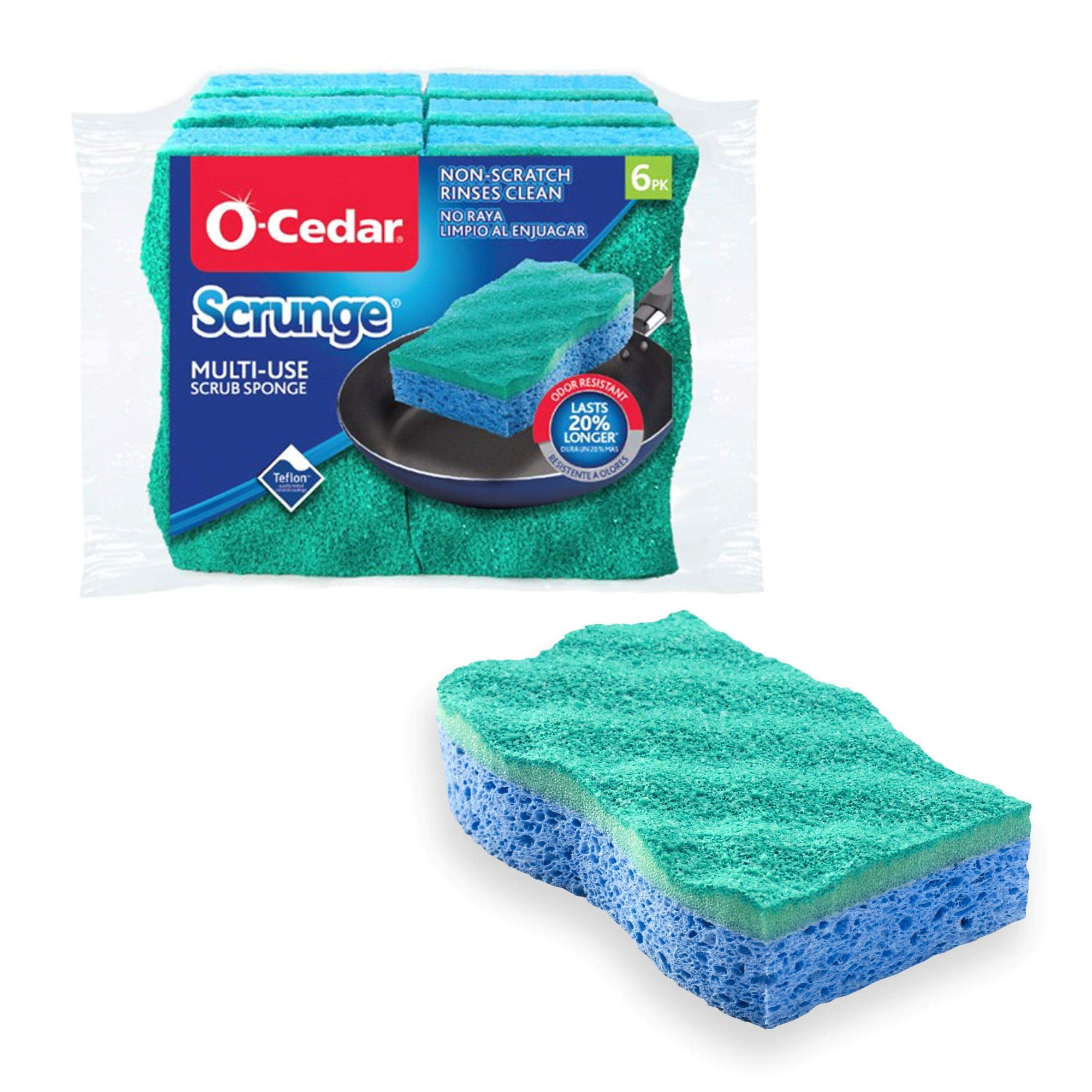 Pack 6 Pack of 6 O-Cedar Multi-Use Scrunge Scrub Sponge 