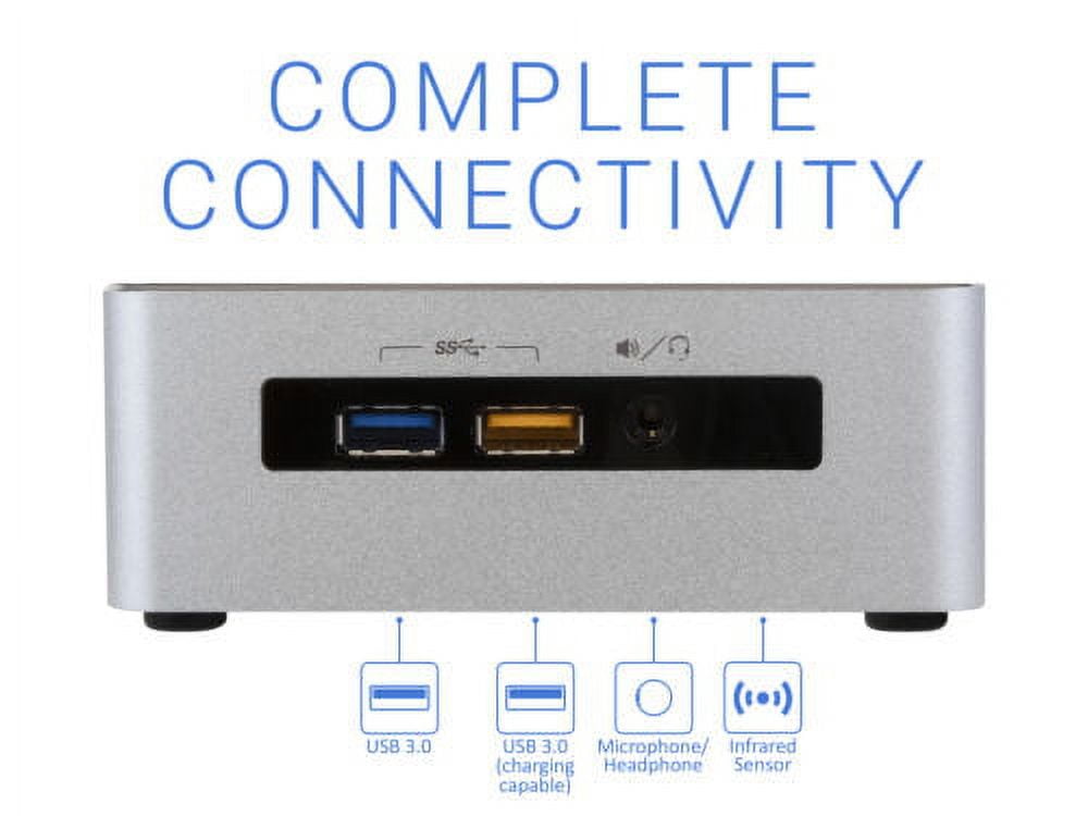 UsedIntel NUC5i5RYH Mini Desktop, Intel Dual-Core i5-5250U Upto 2.7GHz, 8GB RAM, 128GB SSD, MiniDP, MiniHDMI, Wi-Fi, Bluetooth, Windows 10 Pro