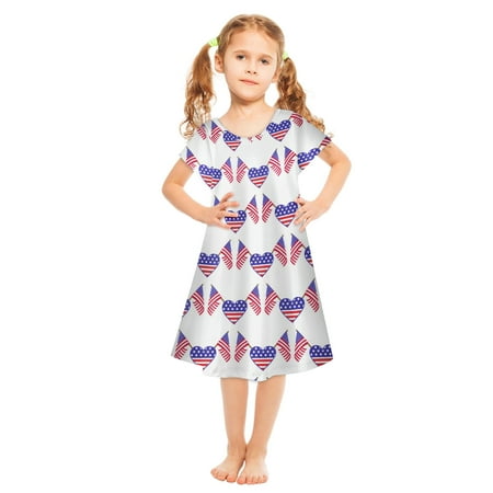

DTBPRQ Newborn Baby Girl Independence Day Outfit 4th of July Dress Romper Sleeveless Top Star Stripe Skirt Set