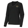 thumbnail image 2 of Women's Antigua Heather Black Jacksonville Jaguars Varsity Tri-Blend V-Neck Long Sleeve T-Shirt, 2 of 3
