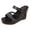 Black, variant on Womens Sparkly Sequin Wedge High Heels Slides Sandals Bride Wedding Bling Leather Braided Band Open Toe Platform Chunky Slip on Heeled Summer Dressy Shoes for Ladies Gold Size 6