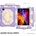 thumbnail image 2 of FIEWESEY for iPad Air 6th , Air 5th Generation Case,Rotatable Stand  Kids Shockproof Cover for iPad Air (6th 5th and 4th Gen)/iPad Pro 11 2024/2022/2021+Screen Protecto(Purple/White,1 Pcs), 2 of 6
