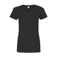 thumbnail image 2 of Ladies' V-Neck Fine Jersey T-Shirt - BLACK - XL, 2 of 3