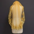 thumbnail image 2 of COMEET Wedding Veil, Women Soft Mesh Metallic Gold Sequins Embroidered Lace Vintage Mantilla Wedding, 2 of 7