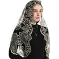 thumbnail image 3 of Bozidol Church Veil Lace Mantilla - Triangle Virgin Mary Head Covering Spanish Veil for Women, 3 of 5