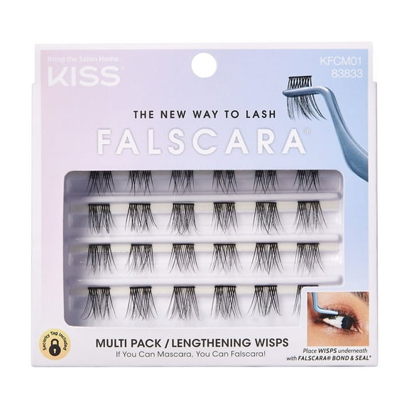KISS FALSCARA Collection DIY Eyelash Extensions Multipack, Lengthening Wisps, 24 Ct.