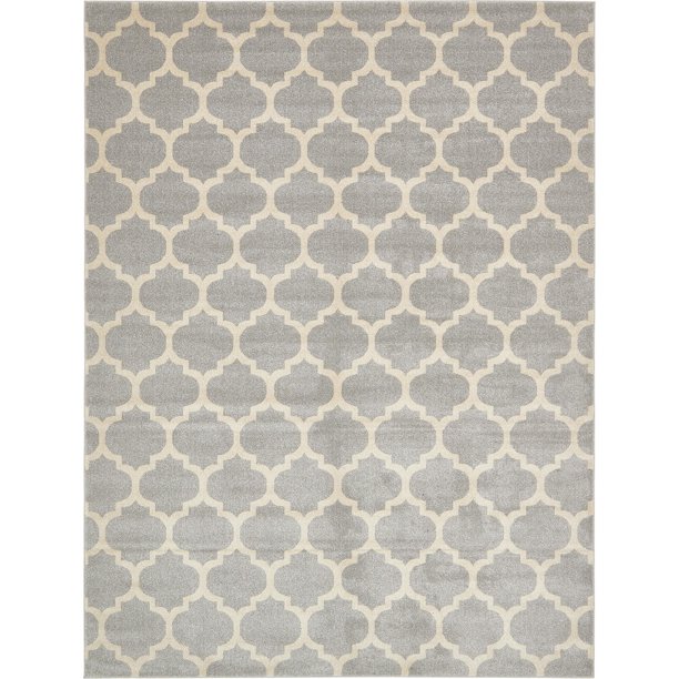 Unique Loom Indoor Rectangle Geometric Modern Area Rugs Gray, 9' 0 x 12
