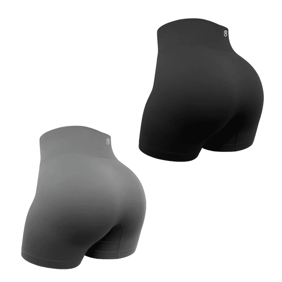 2pzs Shorts Deportivos Mujer Para Yoga Gym Dama Fitness Sexy Negro y gris