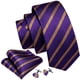 thumbnail image 2 of Set de corbatas Barry.Wang de seda tejida con rayas moradas, 8,5 x 150 cm, 2 of 6
