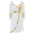thumbnail image 3 of iiniim Womens Greek Toga for Halloween Cosplay Chiffon Sleeveless Dress Outfits White S, 3 of 7