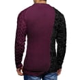 thumbnail image 4 of Men Color Patchowork Slim Sweater Casual Pullovers, 4 of 5
