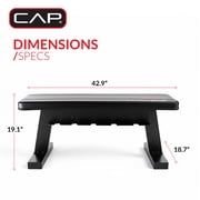 CAP Deluxe Exercise Training Flat Bench with Dumbbell Storage (Weight Capacity 600lb)