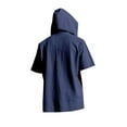 thumbnail image 4 of Mens Short Sleeve Hoodies Lightweight Breathable Deep V Neck Hooded T-Shirt Casual Summer Cotton Linen Shirt, 4 of 9